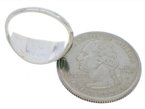 Turquoise Inlay Genuine Sterling Silver Ring Size 6-3/4 ZX36281